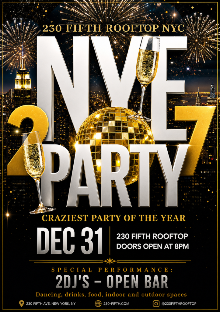 New Year's Eve 2027 at 230 Fifth Rooftop — Nightlife event at 230 Fifth Rooftop, Manhattan