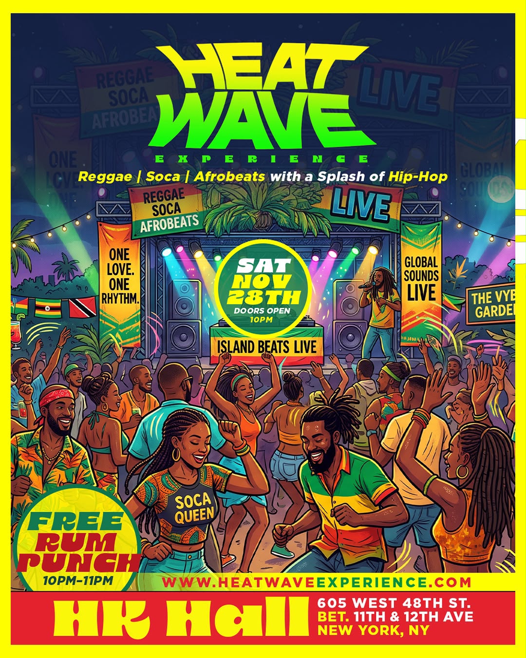 HEAT WAVE: Thanksgiving Weekend Reggae, Soca & Afrobeats Party at HK Hall