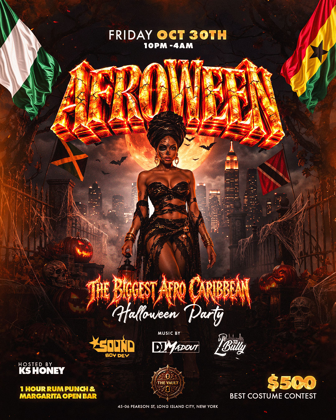 Afroween: The Biggest Afro-Caribbean Halloween Party in NYC at The Vault